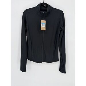 Nike Dri-FIT Training Jacket Womens Size M Black Full Zip Ribbed Athletic